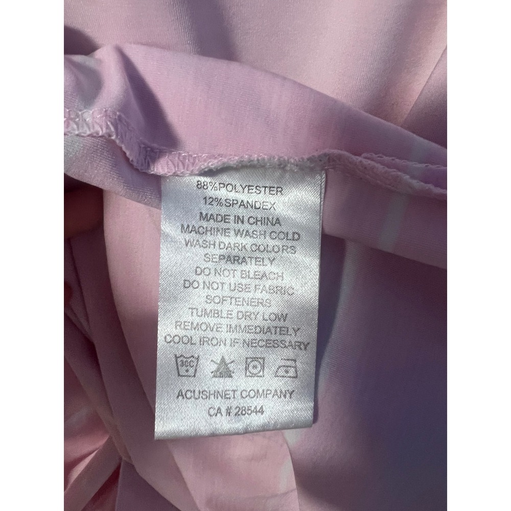 FootJoy Mens Pink Striped Performance Golf Polo Shirt Size L - Picture 5 of 7